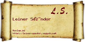 Leiner Sándor névjegykártya
